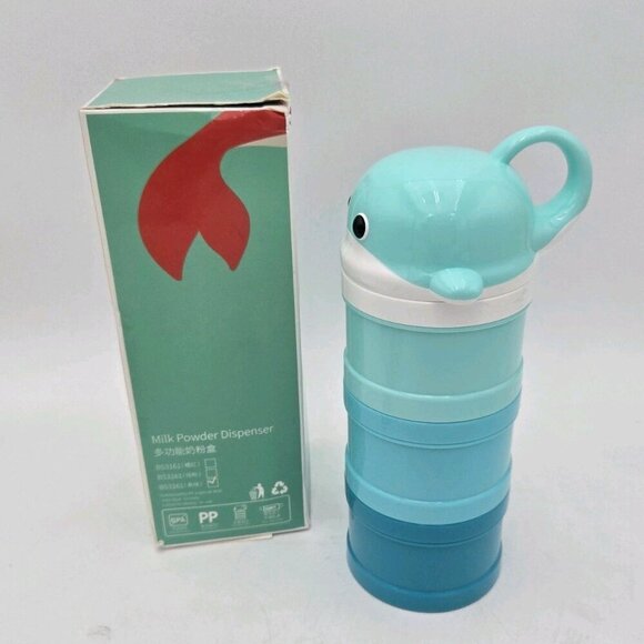 Bo Jungle Powder Container Whaly Blue Milk Powder Dispenser BS3161 Formula Whale - Picture 2 of 9